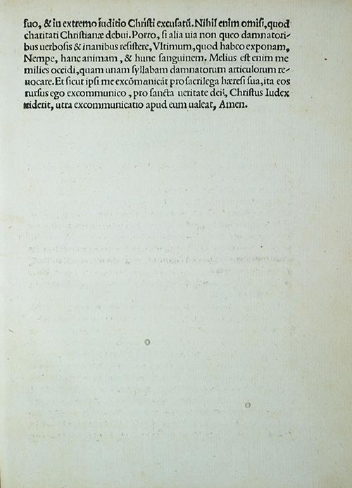 Martin Luther Exhibit 1520 - Luther's 1st Response